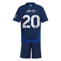 Manchester United Diogo Dalot #20 Bortadräkt Barn 2024-25 Kortärmad (+ Korta byxor)